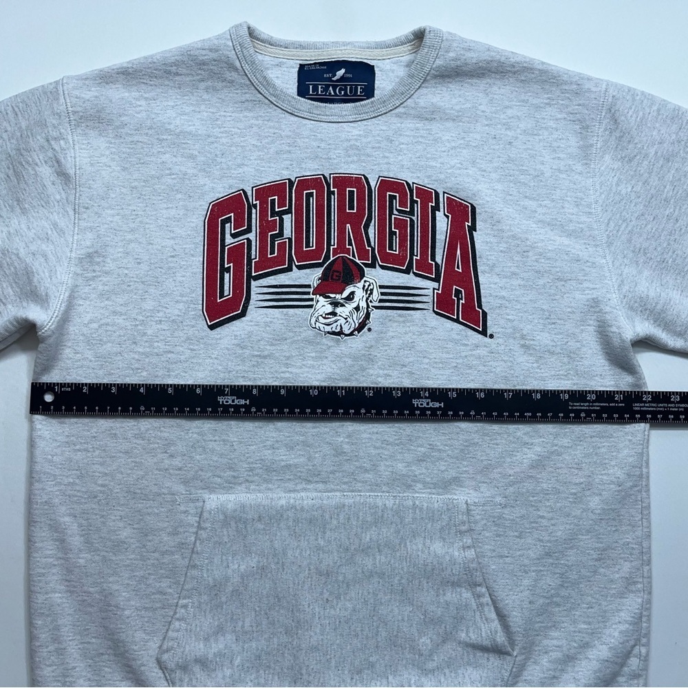 League Georgia Bulldogs Crewneck Sweatshirt Mens Size Large Gray Kangaroo Pocket - Picture 6 of 12